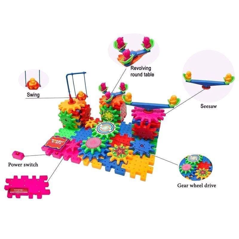 STEM Trainer Kit Interlocking Gears Blocks with Spinning Mechanism 5