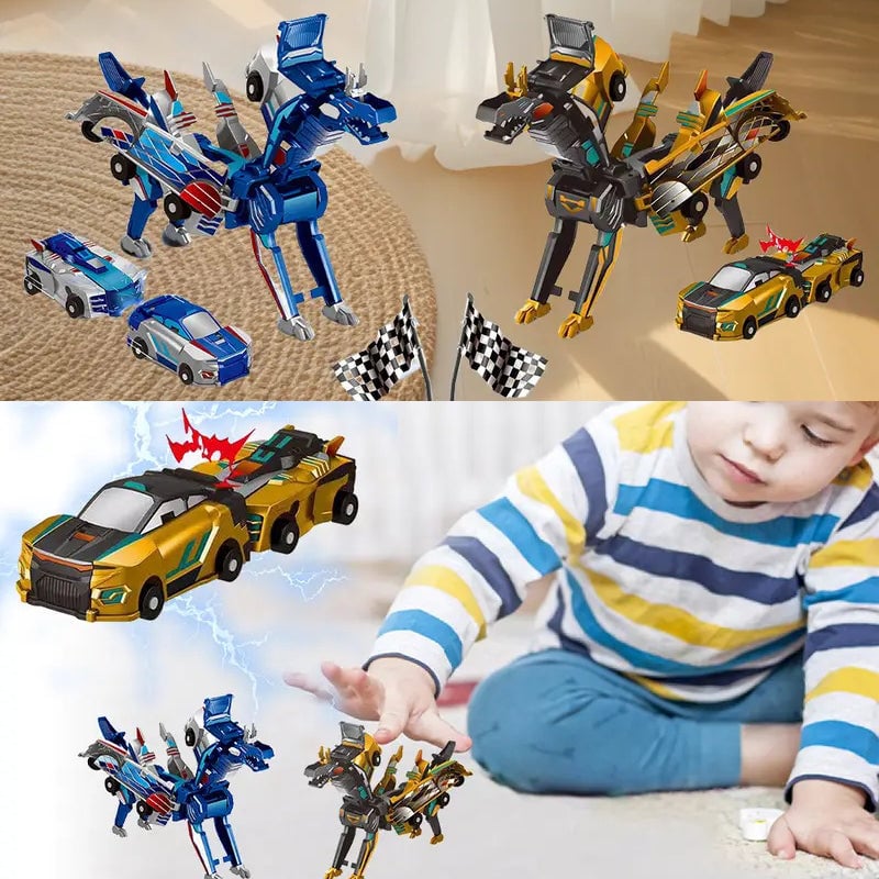 Toy Cars Magnetic 2-in-1 ABS Dragon Unicorn with Impact Transformation 8