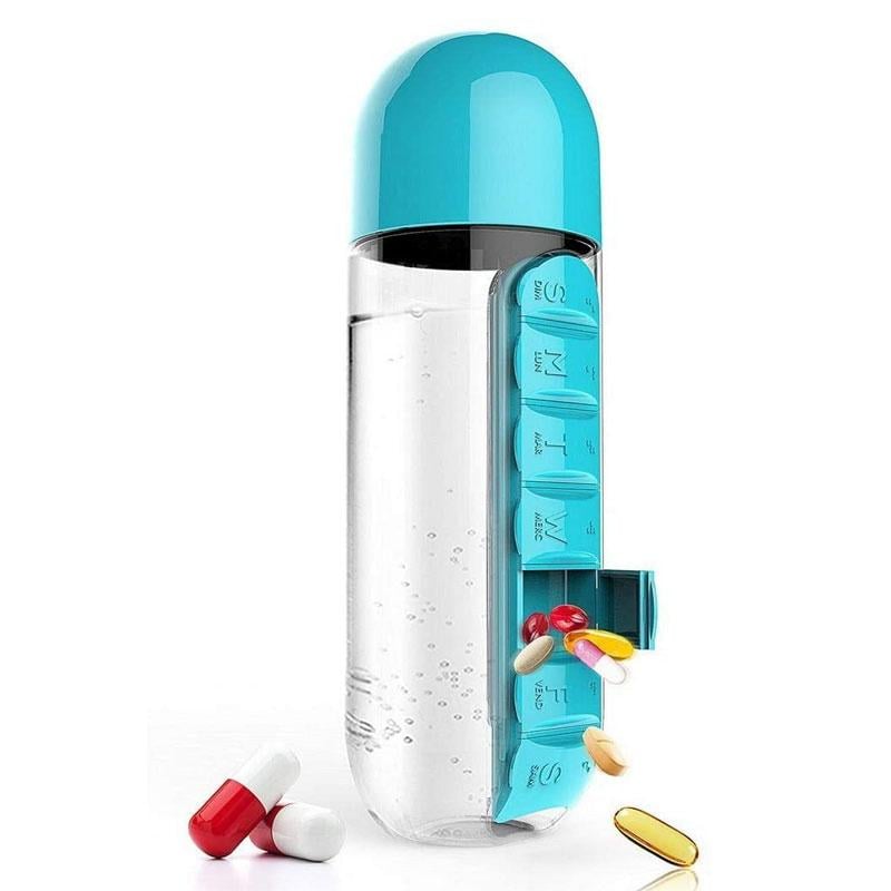Weekly Pill Organiser Spring-Assisted Removable Day-Marked with Cup Lid 5