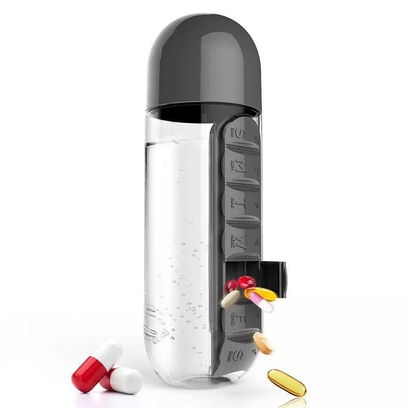 Weekly Pill Organiser Spring-Assisted Removable Day-Marked with Cup Lid 2