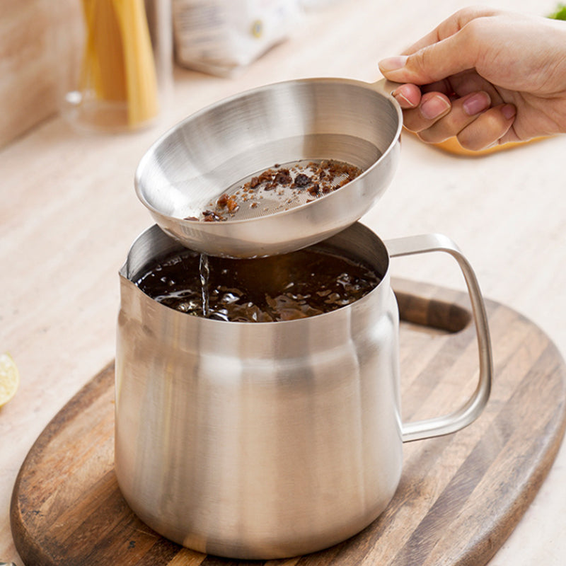 Oil Strainer Pot 304 Stainless Steel | Built-In Filter Net | Strain, Fry and Reuse Cooking Oil for Healthier Meals 6