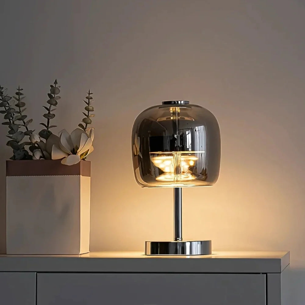 Dimmable Table Lamp USB Plug-In Iron Glass Spherical with 3 Lighting Colours 1