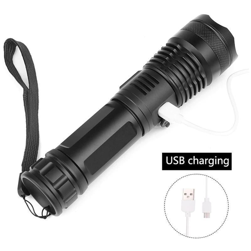 Rechargeable Flashlight Zoomable Aluminium Waterproof with USB Charging 3