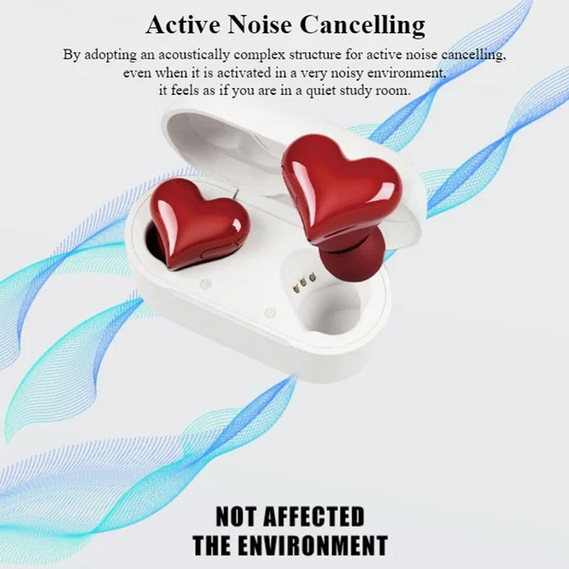 Heart-Shaped Wireless Earbuds for Women | Bluetooth 5.3, ENC Noise Cancelling & Touch Control | 24-Hour Battery Life 7