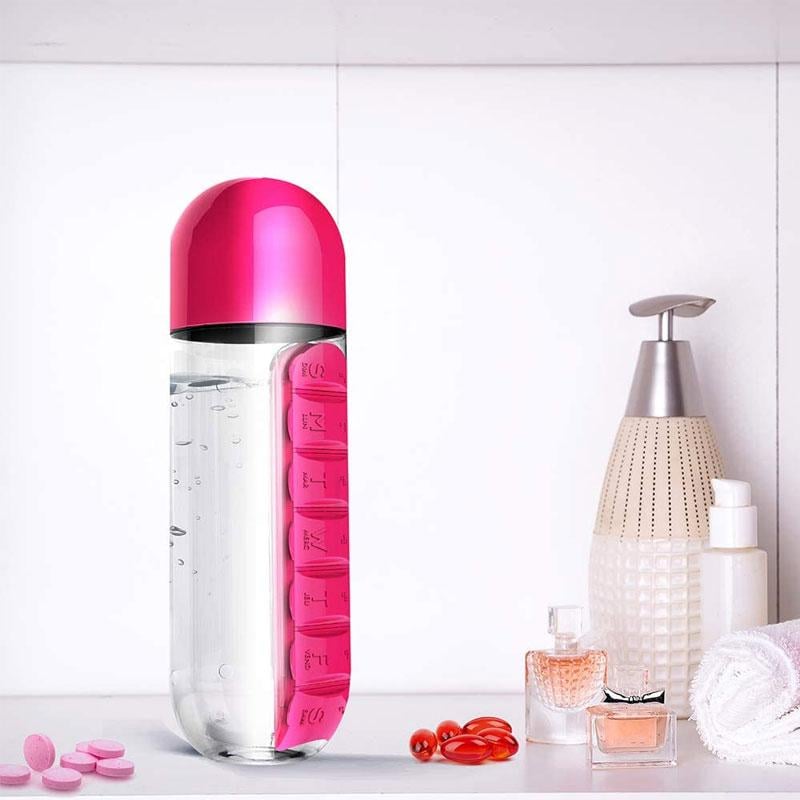 Weekly Pill Organiser Spring-Assisted Removable Day-Marked with Cup Lid 8