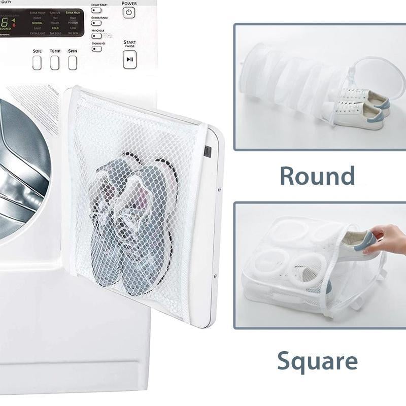 Shoe Washing Bag Set, Round & Square | Fine Mesh Design | Machine-Washable Shoe Protection for Trainers and Footwear 8