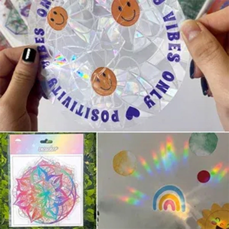 Rainbow Glass Window Stickers for Christmas Decor | 10-Piece Static Cling Pack, Anti-Collision | PVC Material, No Glue Needed 11