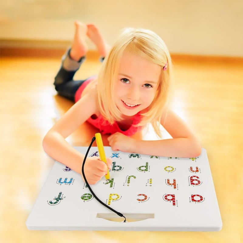 Magnetic Alphabet Tracing Board Double Sided ABS Plastic with Stylus Pen 9