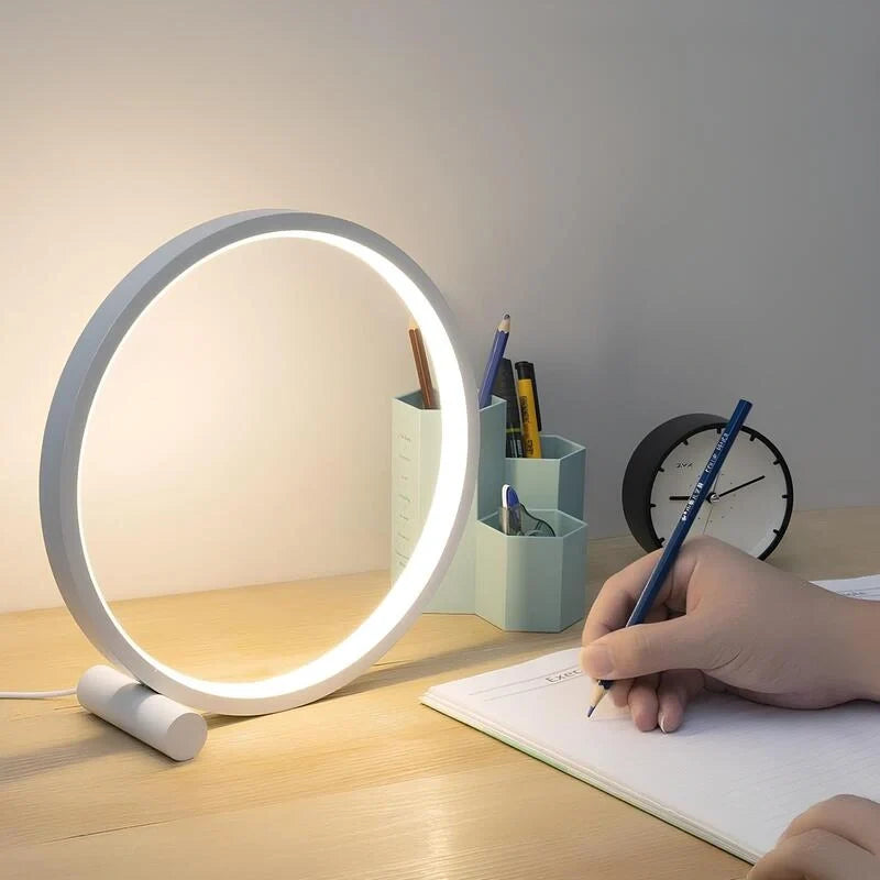 Bedside Lamps Dimmable LED Ring Design Aluminium with Two Light Colours 10