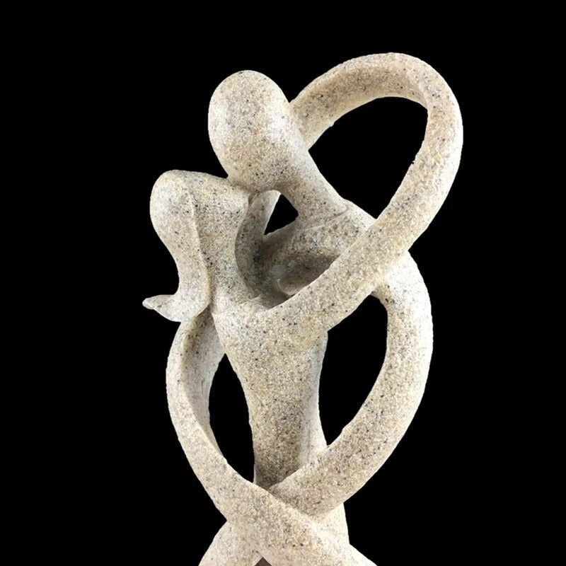 Abstract Figurine | Interlocking Couple, Textured Finish