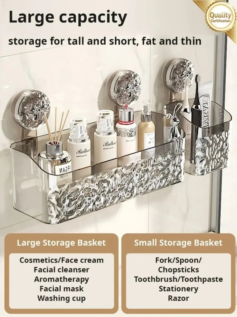 Acrylic Bathroom Shelves | Suction Cup Wall Storage