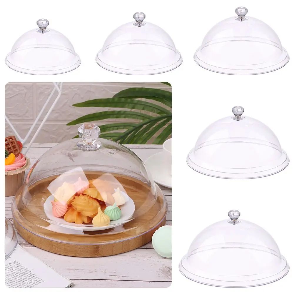 Acrylic Cake Stand with Cover | Tempered Dustproof Dome Lid | Keeps Cakes, Pastries & Fruit Fresh for Table Display