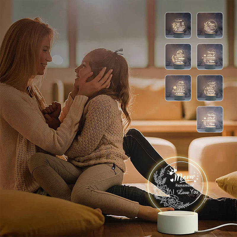 Acrylic Engraved Night Light | Remote Control, USB Charging & Soft Ambient Glow | Bedside Décor Gift for Women