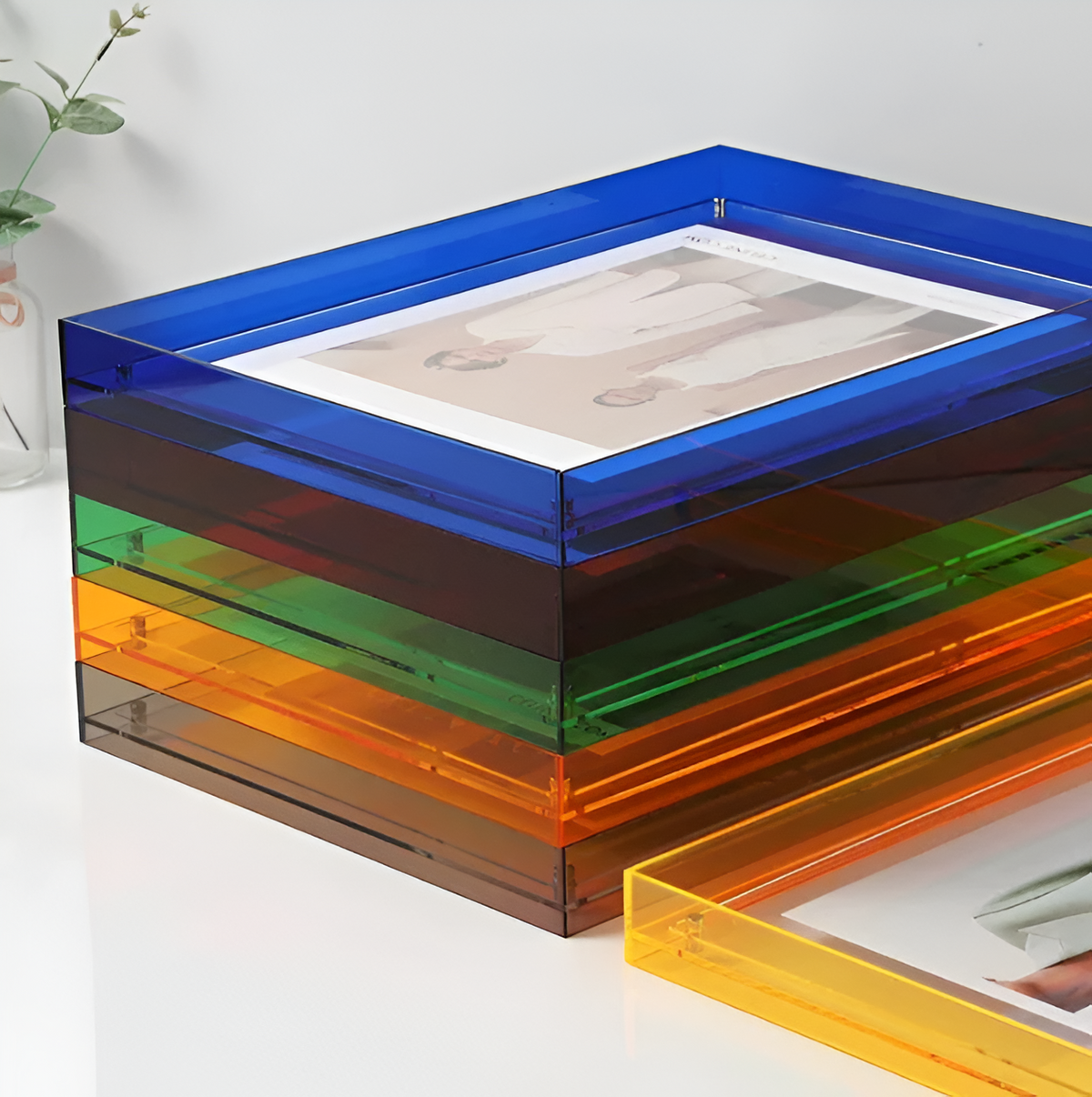 Acrylic Photo Frame | Colourful Transparent Desk Display