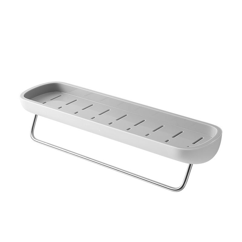 Adhesive Organiser Shelf PET Plastic | No-Drill Wall Mount with Guardrail | Waterproof Storage for Bathroom & Kitchen
