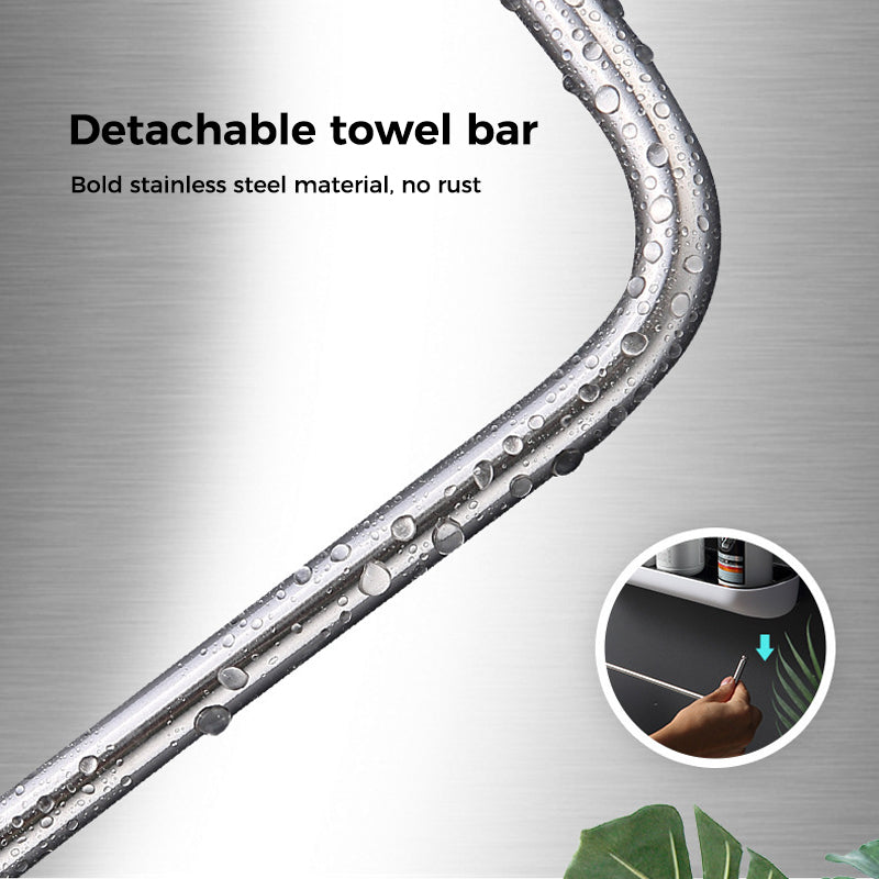 Adhesive Organiser Shelf PET Plastic | No-Drill Wall Mount with Guardrail | Waterproof Storage for Bathroom & Kitchen