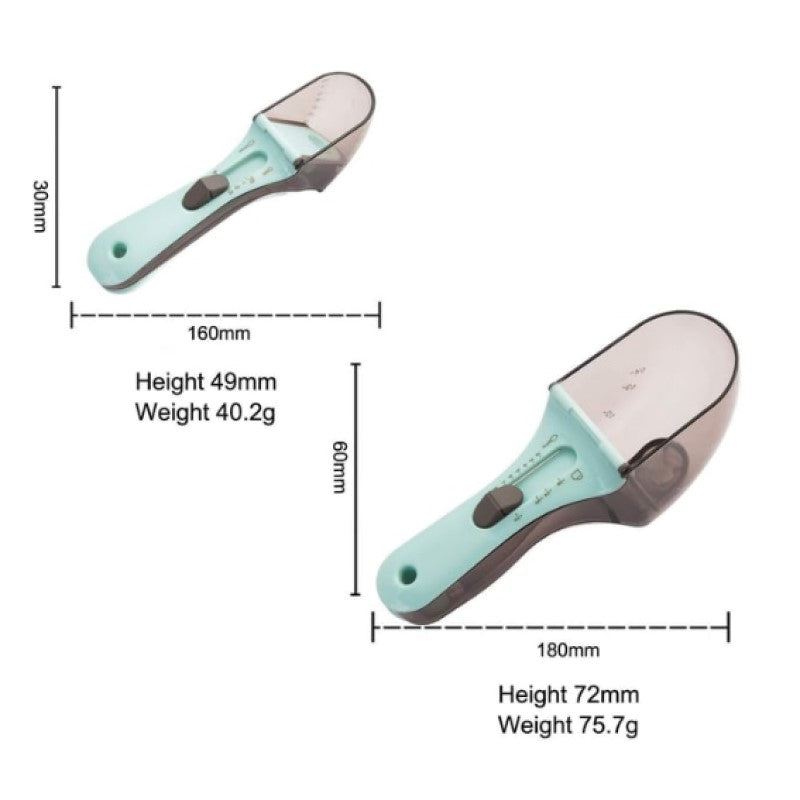 Adjustable Measuring Spoon Food-Grade Plastic | Slide-to-Lock 6-in-1 Design | Replaces Teaspoons and Tablespoons