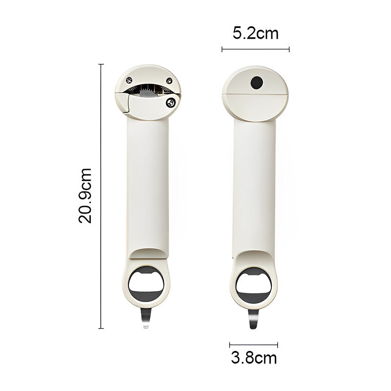 Adjustable Stainless Steel Jar and Bottle Opener | Fits Lids 2.5 to 9.5 cm | Serrated Grip Prevents Hand Strain