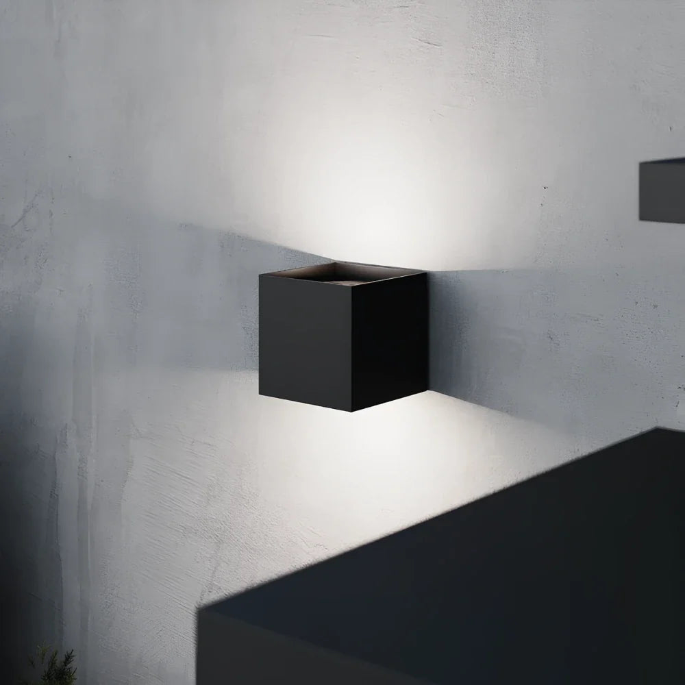 Adjustable Wall Light Aluminium 10 x 10 cm | Hardwired or USB Rechargeable, 4 Colours | 100° Tilt, Waterproof Outdoor Use