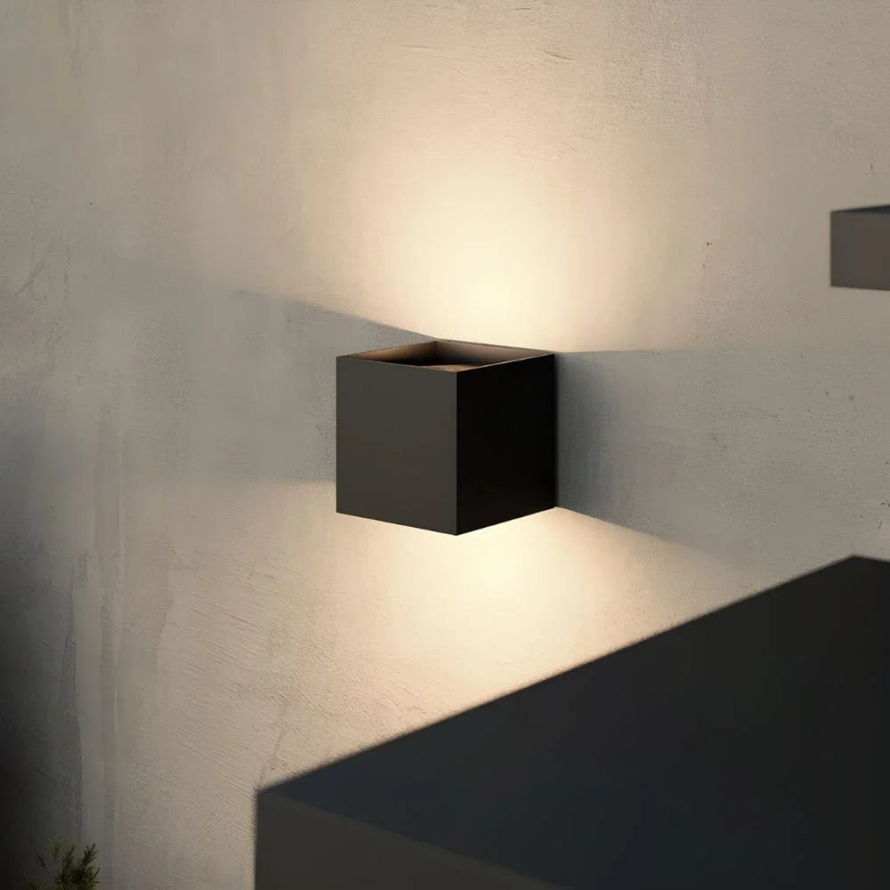 Adjustable Wall Light Aluminium 10 x 10 cm | Hardwired or USB Rechargeable, 4 Colours | 100° Tilt, Waterproof Outdoor Use