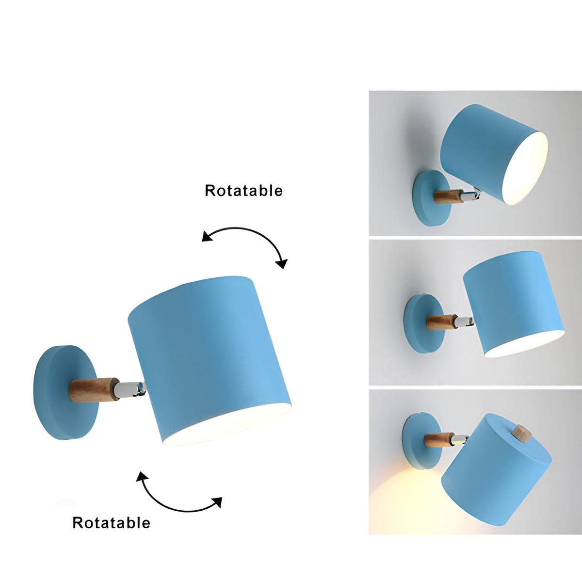 Adjustable Wall Lights | Tilting Drum Shade, Short Arm
