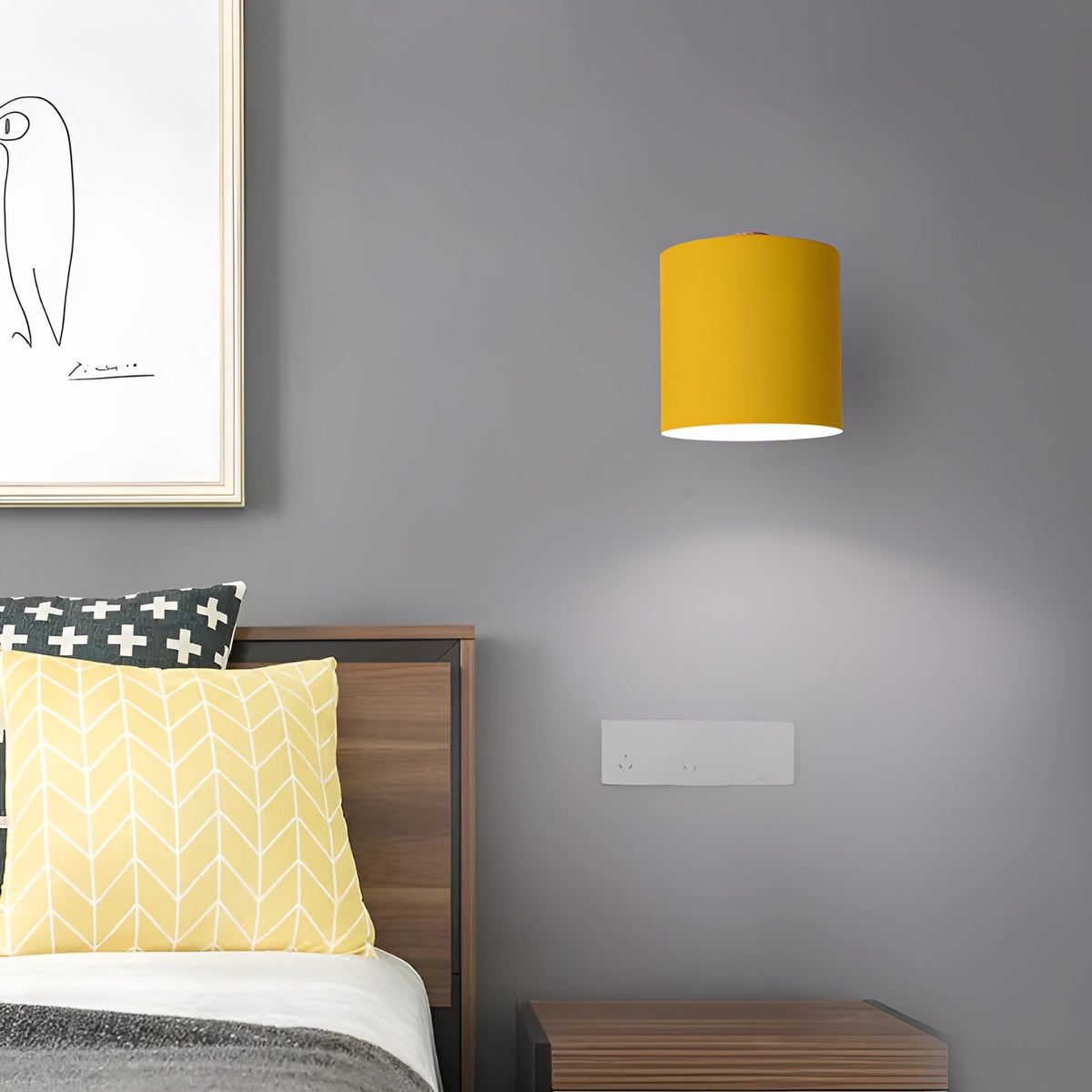 Adjustable Wall Lights | Tilting Drum Shade, Short Arm
