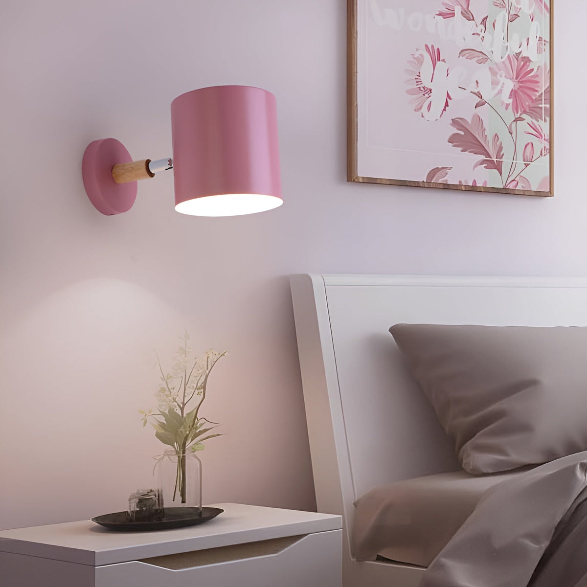 Adjustable Wall Lights | Tilting Drum Shade, Short Arm
