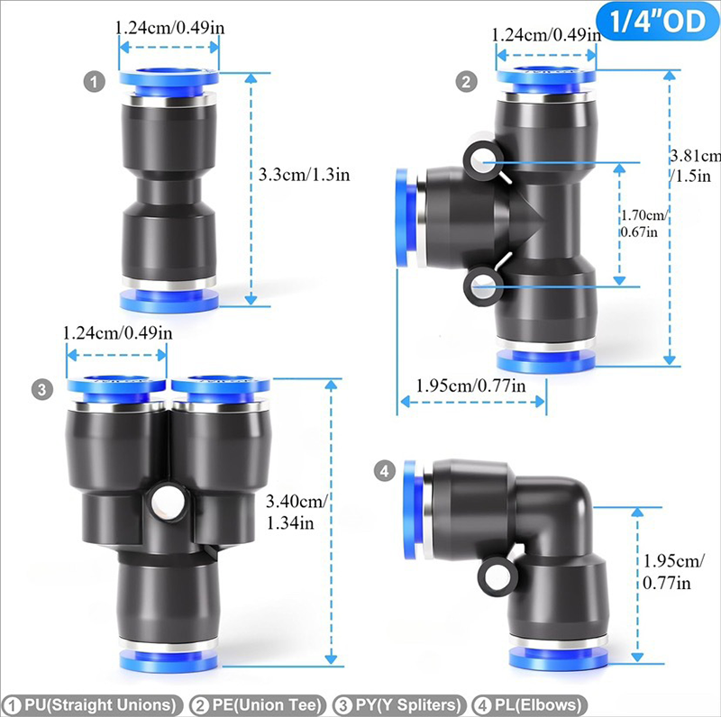 Air Tool Connector Set Pneumatic Rotatable with Push-to-Connect Lock
