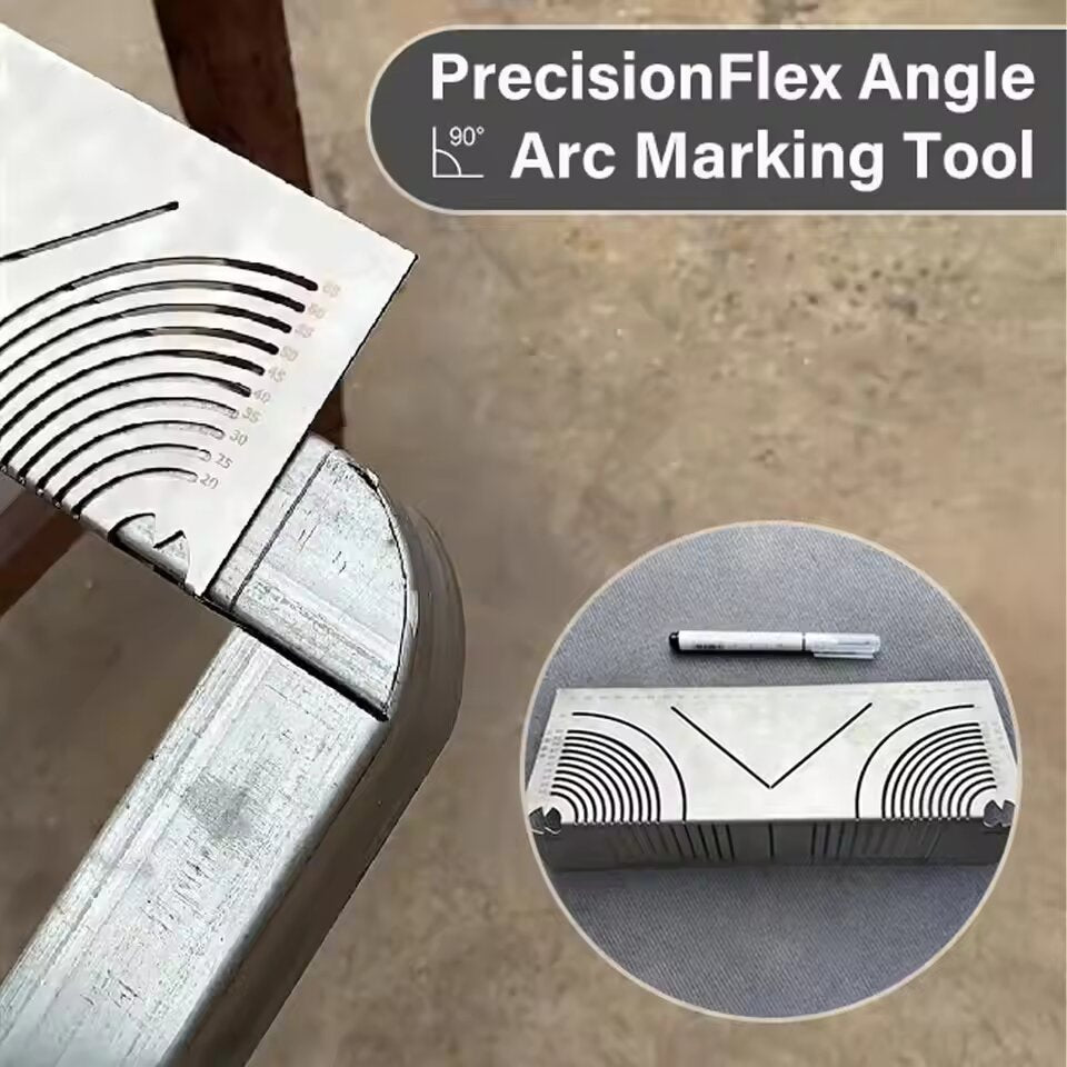 Angle and Arc Marking Tool | Slotted Steel Template for Curves and Miters