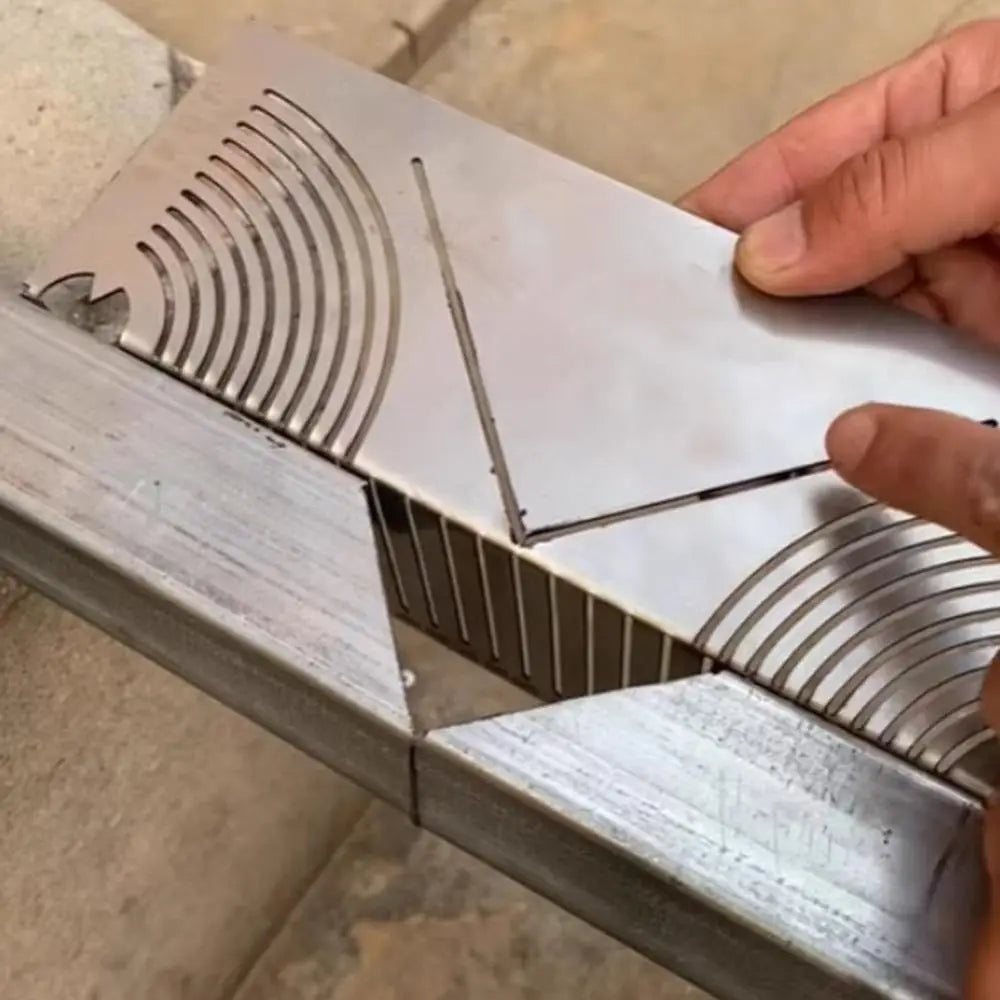 Angle and Arc Marking Tool | Slotted Steel Template for Curves and Miters