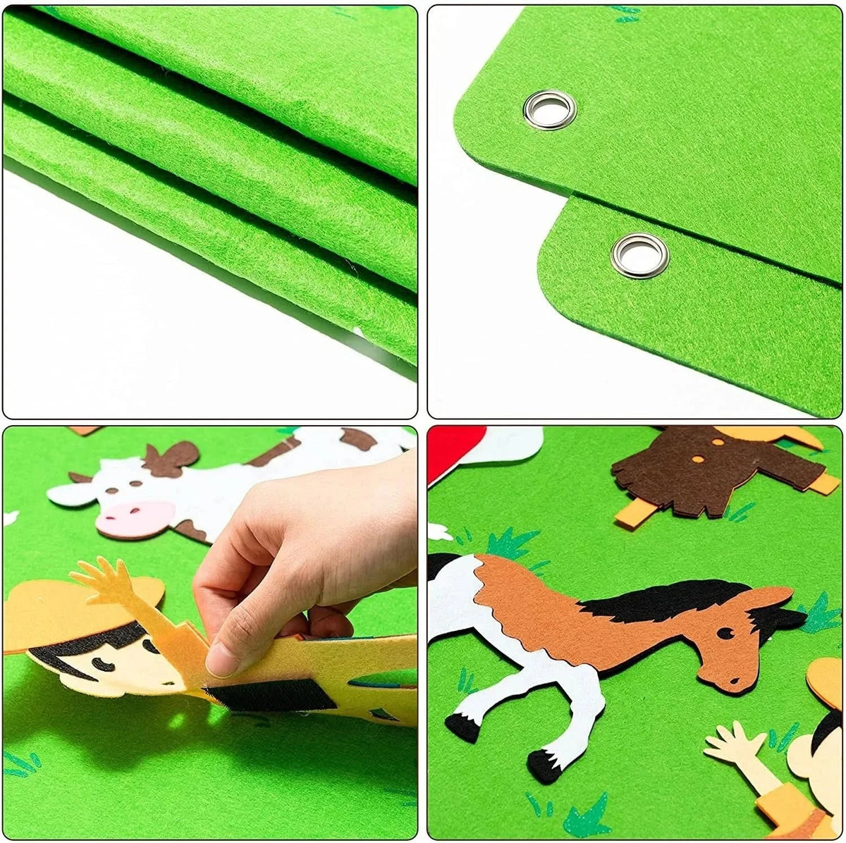 Animal Felt Board Kids Educational Interactive with Reusable Figures