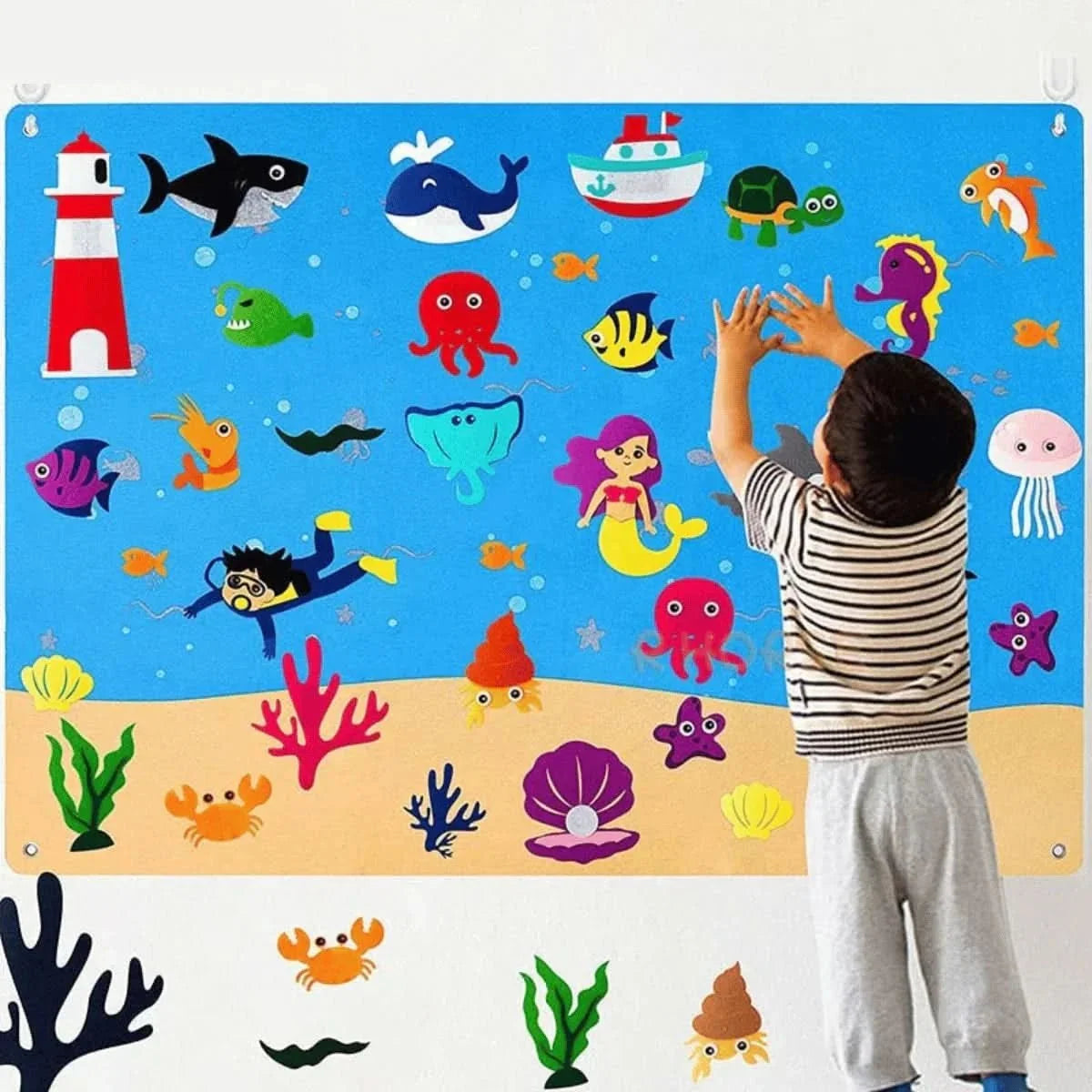 Animal Felt Board Kids Educational Interactive with Reusable Figures