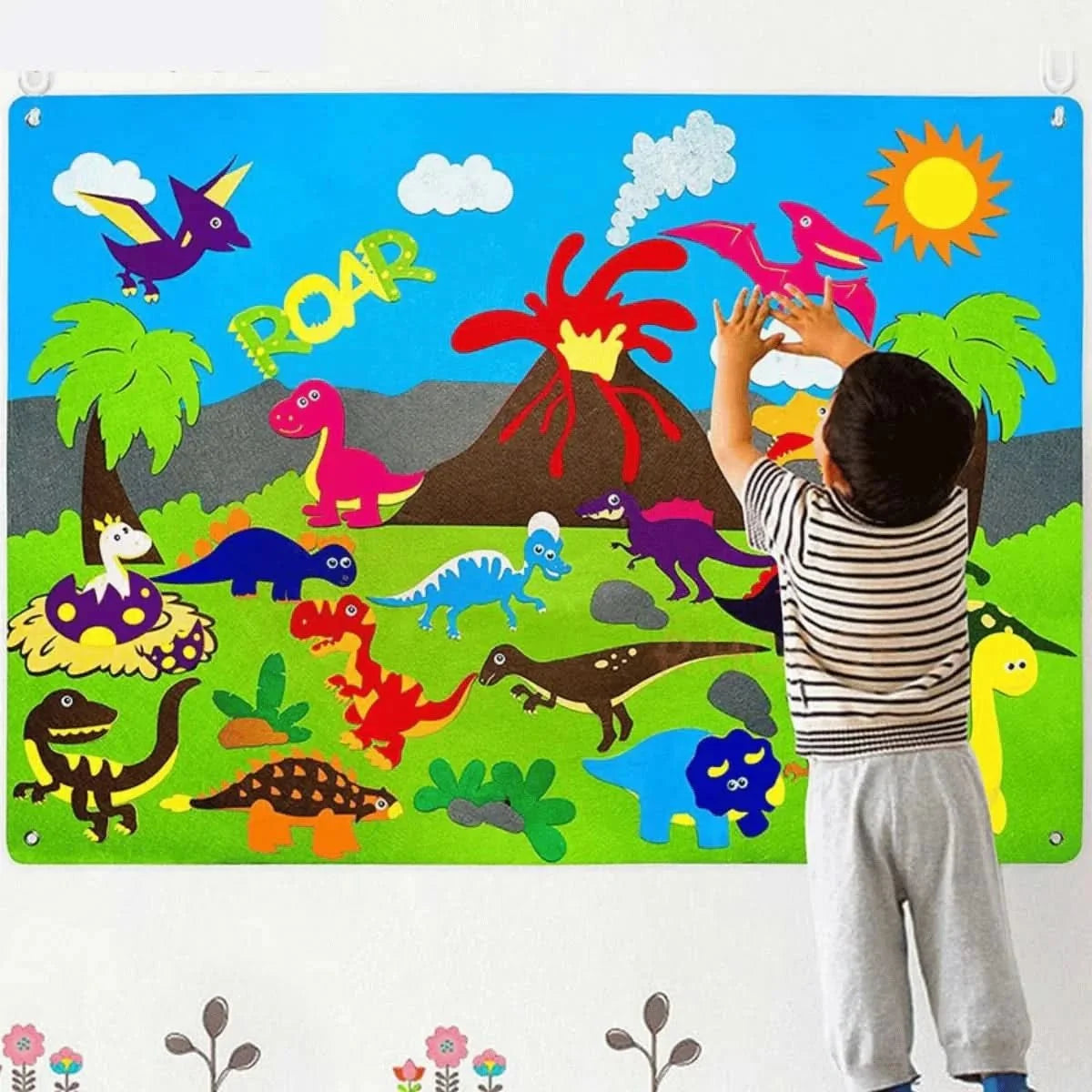 Animal Felt Board Kids Educational Interactive with Reusable Figures