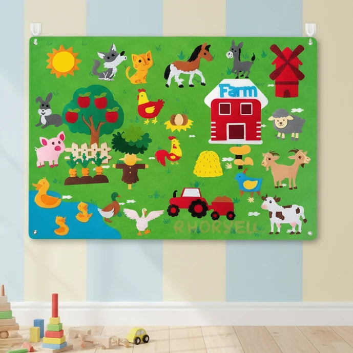 Animal Felt Board Kids Educational Interactive with Reusable Figures