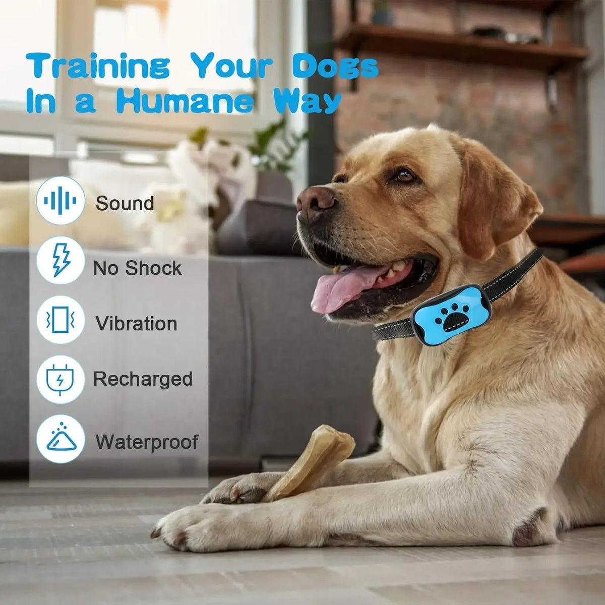Anti-Bark Dog Collar | Sound Wave Training Technology with Voice Recognition | Adjustable Fit for All Breed Sizes