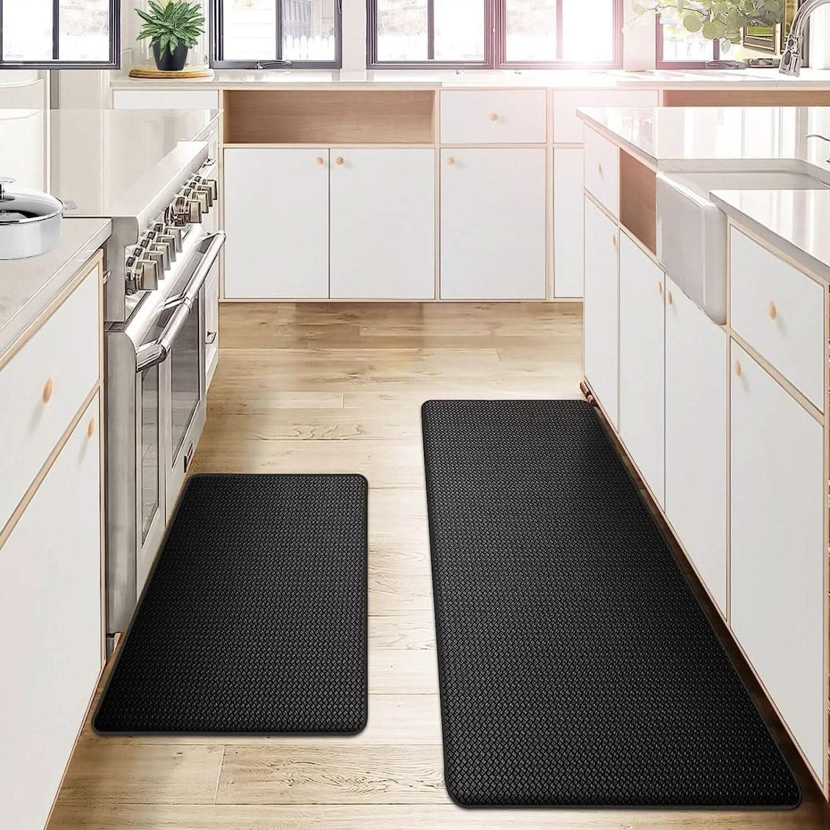 Anti-Fatigue Kitchen Mat, PU | 4 Sizes, 45x75 to 45x180 cm | Non-Slip, Waterproof, Cushioned Support, Machine Washable
