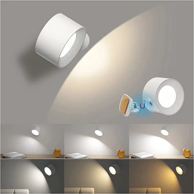 Anti-Glare LED Wall Lamp | USB Rechargeable, Touch Control & Magnetic Base | Bedside, Workspace and Cabinet Lighting