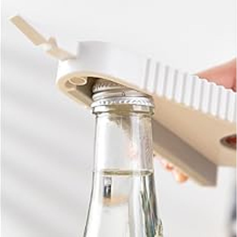 Anti-Slip Jar Opener Plastic | Rubber Teeth Grip Fits 3 Jar Sizes | Easy Opening for Weak Hands, Wet Hands, Seniors & Kids