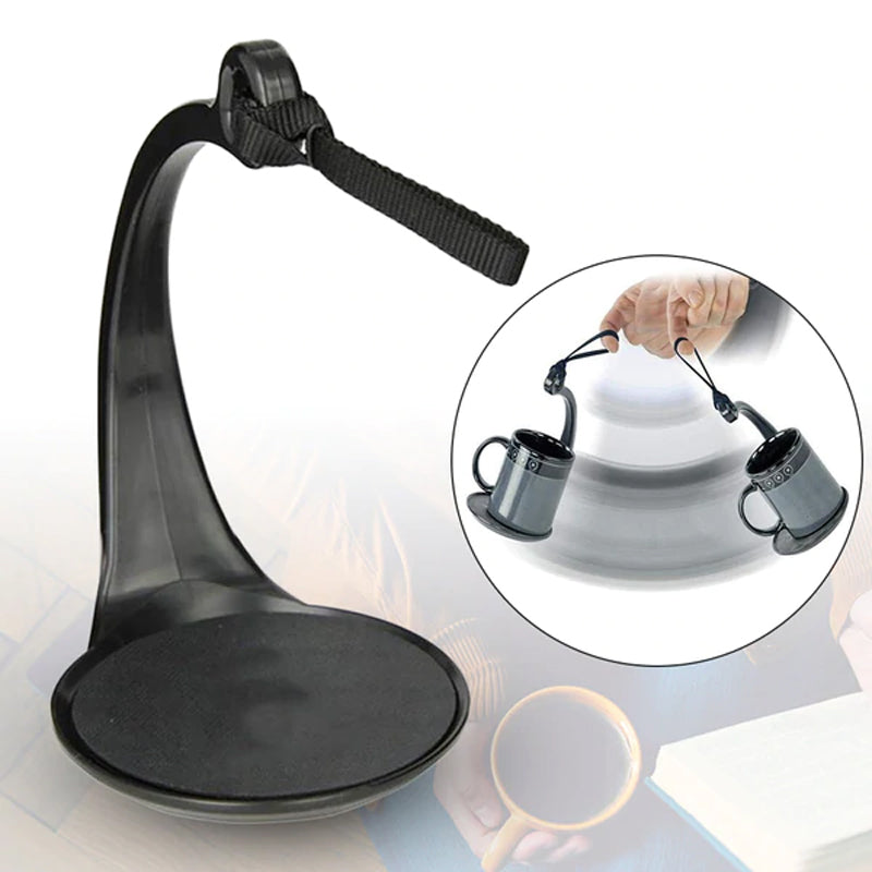 Anti-Spill Mug Holder, PP Plastic | 360-Degree Swinging Cup Tray | Carry Hot or Cold Drinks Spill-Free with One Finger