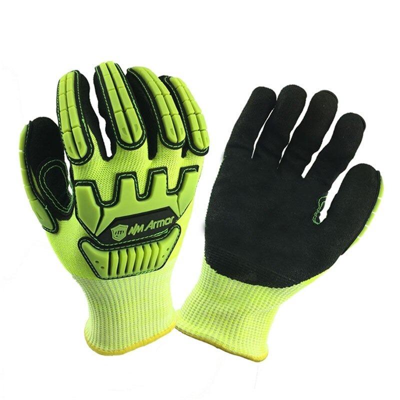 Anti-Vibration Work Gloves with TPR Shock Absorption | Breathable Nitrile Palm, Seamless Fit | CE Certified Impact Protection