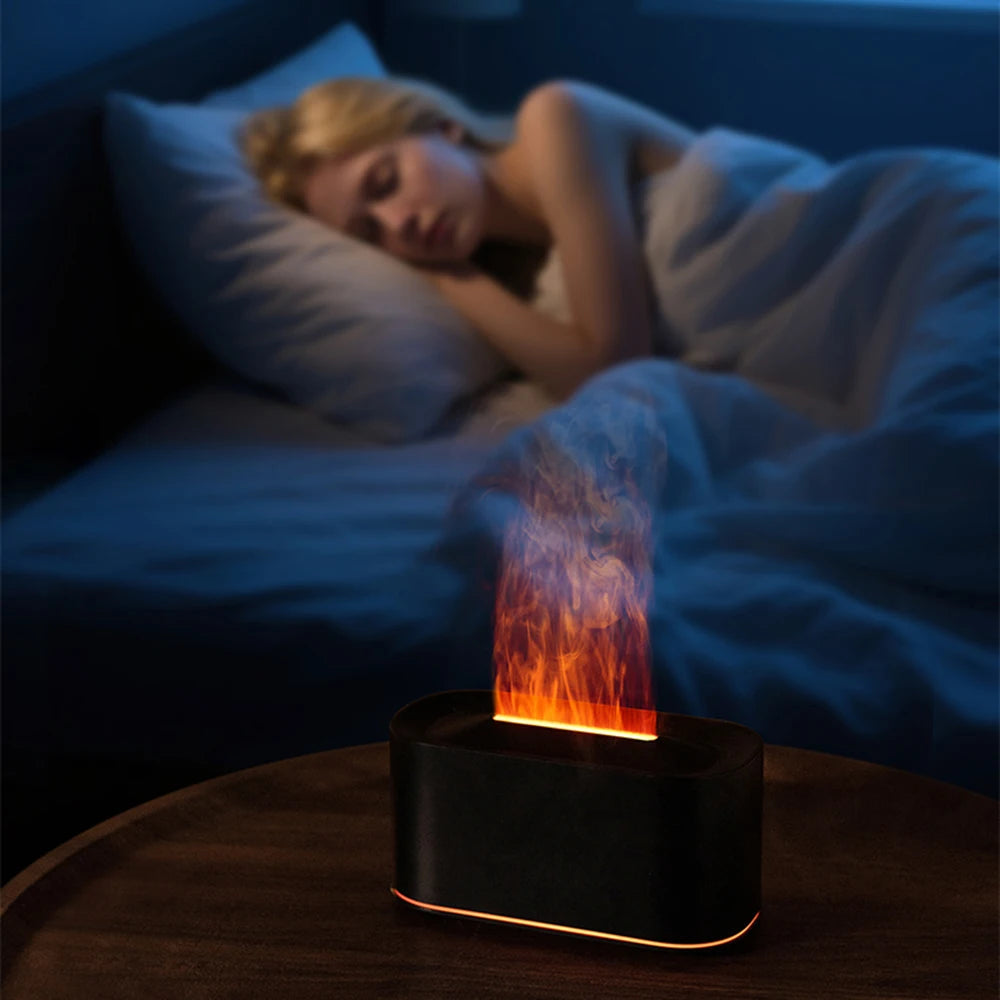 Aromatherapy Diffuser | Amber Flame Effect, Under Base Glow