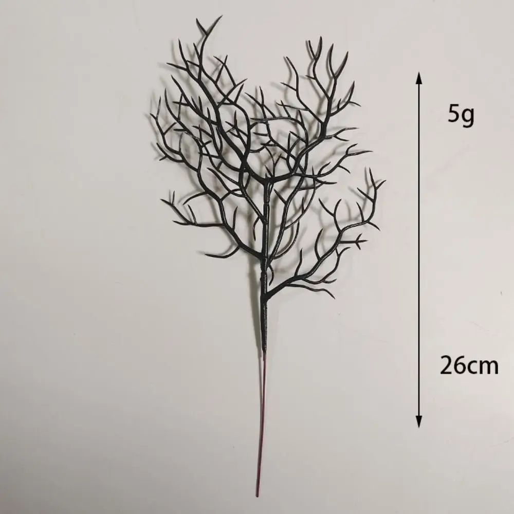 Artificial Dead Branch Decor Set Halloween | 5 Pieces, Antler-Shaped Branches | Non-Fading Matte Black Plastic, Reusable