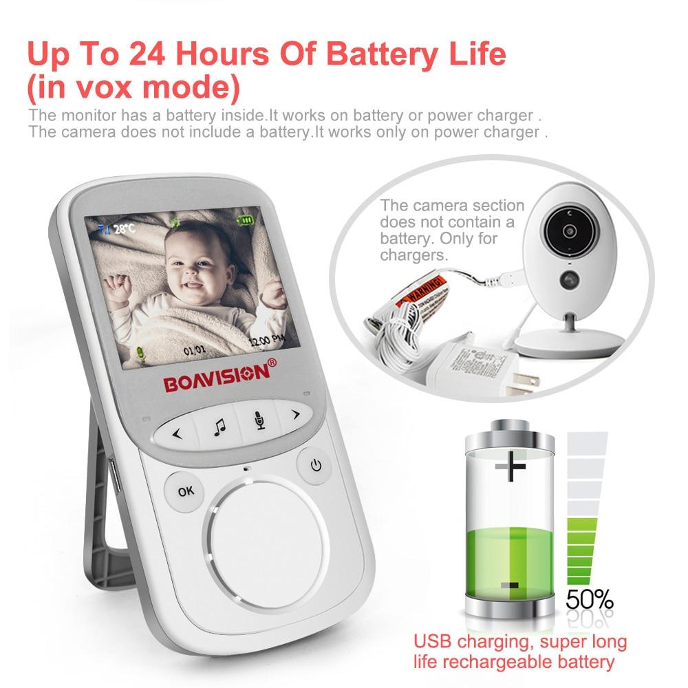 Audio Video Baby Monitor with Night Vision | 2.4 Inch LCD, Two-Way Talk, Temperature Sensor | 260m Range, 24h Battery Life