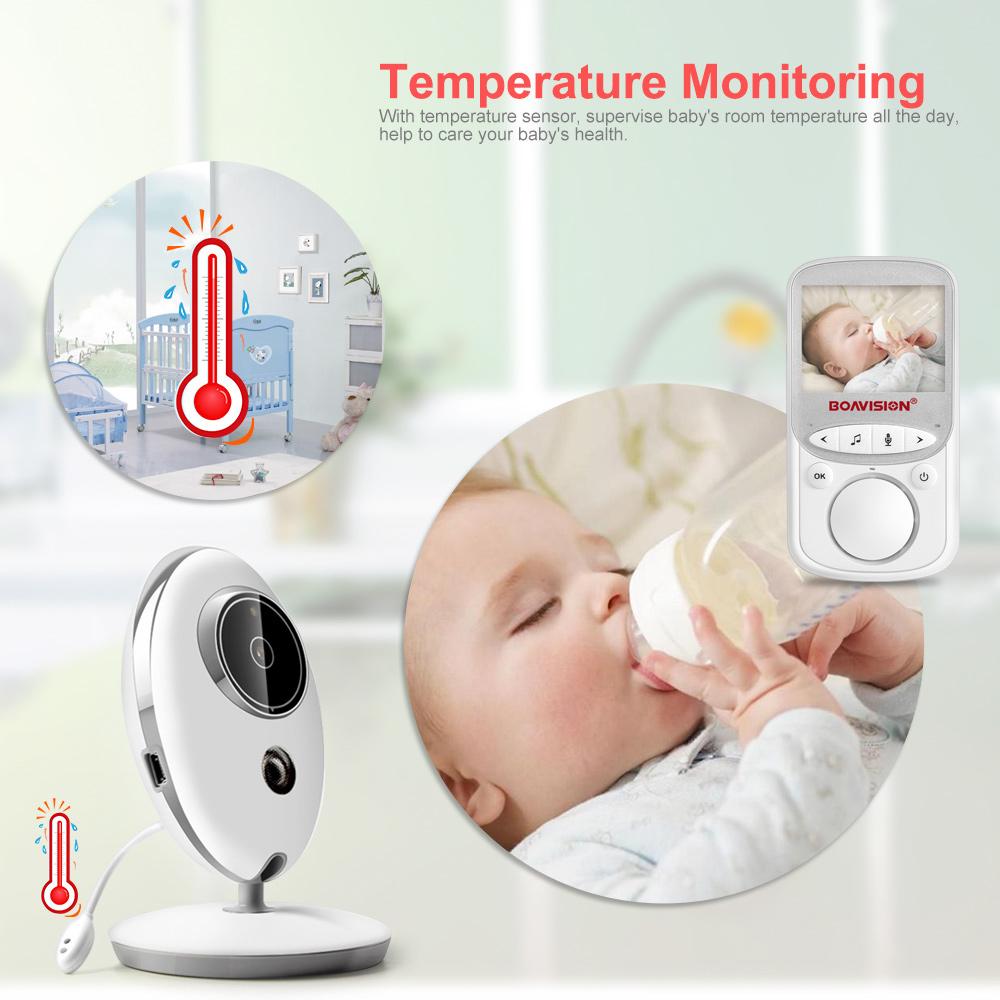 Audio Video Baby Monitor with Night Vision | 2.4 Inch LCD, Two-Way Talk, Temperature Sensor | 260m Range, 24h Battery Life