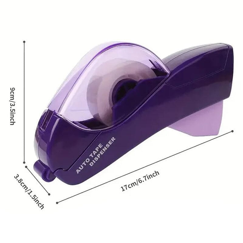 Automatic Tape Dispenser Plastic | One-Handed Operation with Concealed Safety Blade | Battery-Free Portable Design
