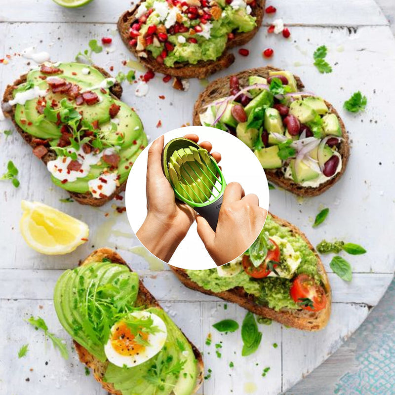 Avocado Slicer Stainless Steel | Peels, Splits, Cores and Slices in Seconds | Multipurpose Fruit Tool for Kiwi and Dragon Fruit