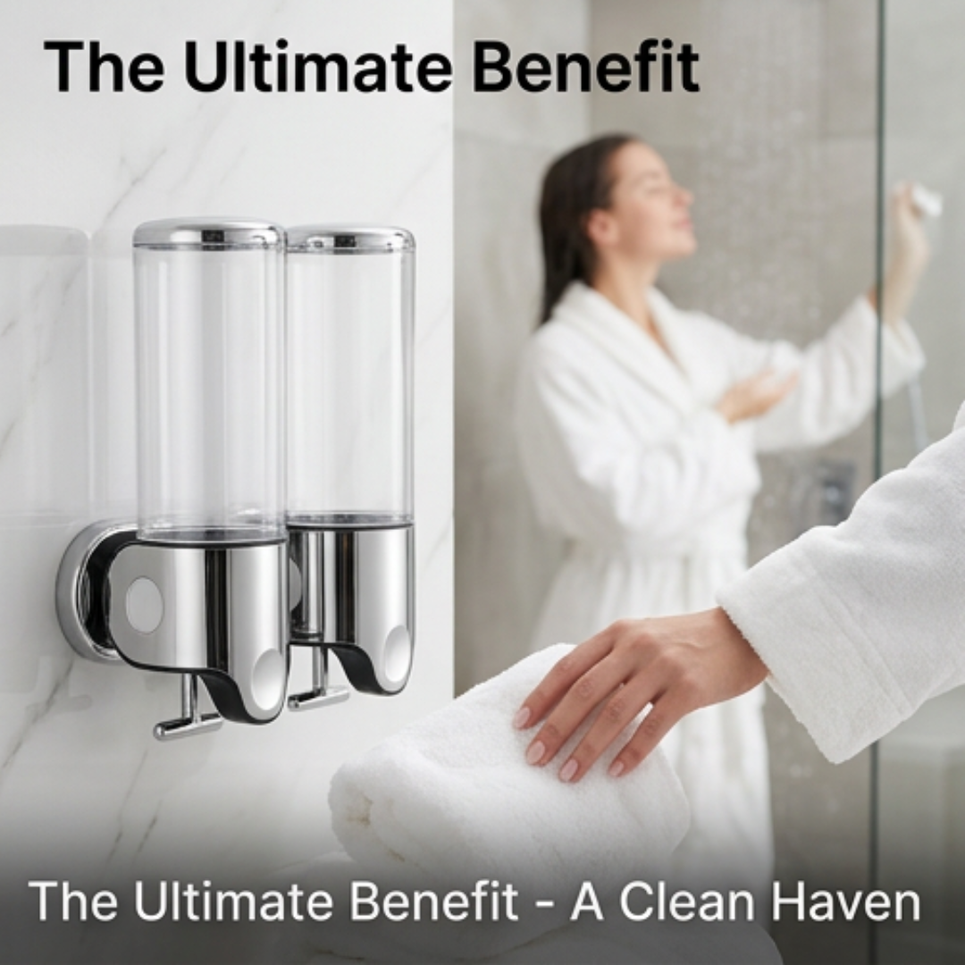 Bathroom Soap Dispenser | TidyWall Triple Wall-Mounted Pump Set