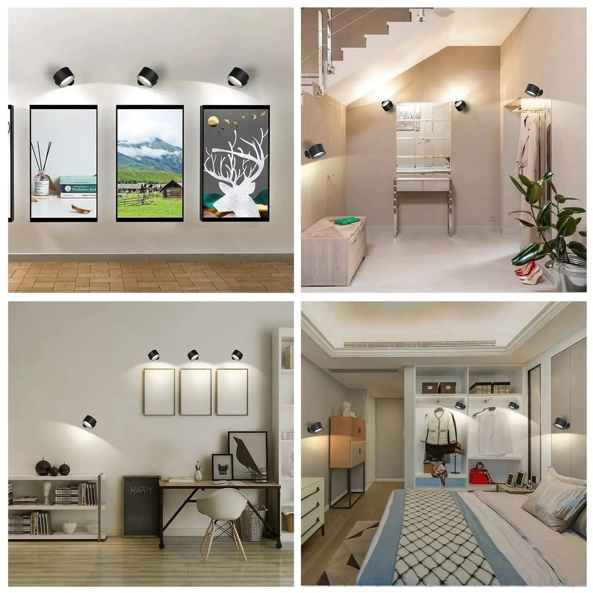 Battery Operated Wall Light ABS | Rechargeable 360° Adjustable with Touch or Remote Control | Wireless Modern Lighting