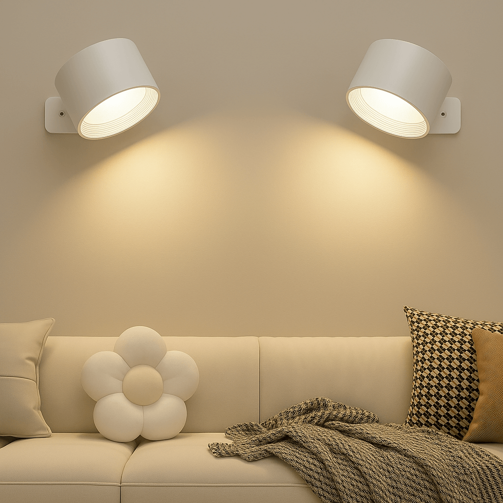 Battery Operated Wall Light ABS | Rechargeable 360° Adjustable with Touch or Remote Control | Wireless Modern Lighting
