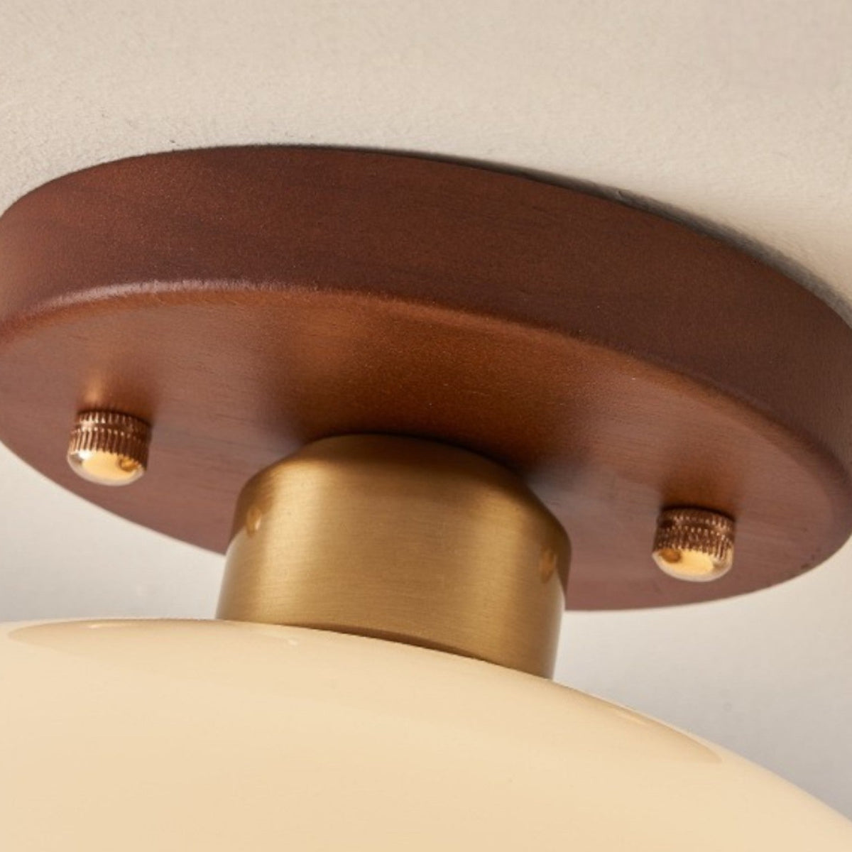 Bauhaus Ceiling Light | Rounded Drum Shade, Warm Glow